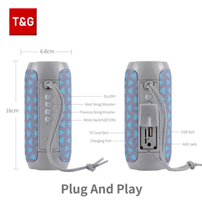 Bluetooth Speaker  TG117 Portable TWS Sound Box Waterproof Loudspeaker Outdoor Stereo Surround Speakers Support TF FM Radio