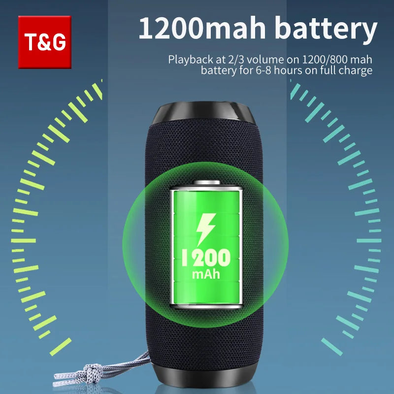 Bluetooth Speaker  TG117 Portable TWS Sound Box Waterproof Loudspeaker Outdoor Stereo Surround Speakers Support TF FM Radio